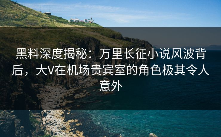 黑料深度揭秘：万里长征小说风波背后，大V在机场贵宾室的角色极其令人意外