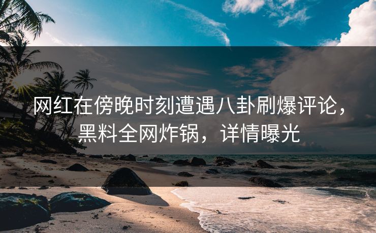 网红在傍晚时刻遭遇八卦刷爆评论,黑料全网炸锅,详情曝光 网红在傍晚时刻遭遇八卦刷爆评论,黑料全网炸锅,详情曝光
