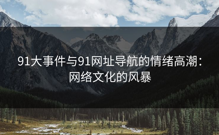 91大事件与91网址导航的情绪高潮：网络文化的风暴